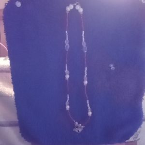 (E) Valentine necklace with charm and key